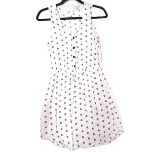 Mimi Chica White Mini Tank Dress Black Pink Flowers S Sleeveless